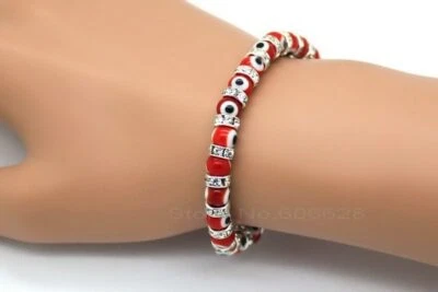 Pulseras con dije de mal de ojo, compuestas de cuentas de vidrio para ojos Foto 1 de 2