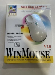 A4 Tech Vintage Mouse WinMouse Model PRO-9V V2.0 Amazing Comfort PS/2 - Picture 1 of 3
