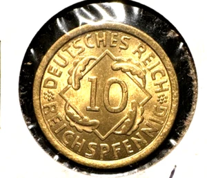 Germany 1925 A 10  Reichspfennig KM 40 Gem BU - Picture 1 of 2