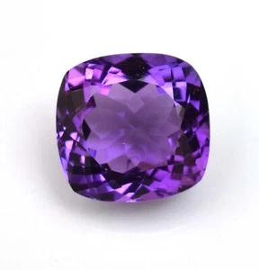 Natural Purple Color Amethyst Gemstone Cushion Cut 9.15 Ct Certified Gemstone - Picture 1 of 5