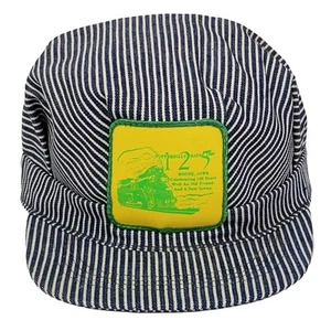 Pufferbelly Days Train Hat - Vintage 90s Denim Conductor Cap Patch Snapback USA - Picture 1 of 8