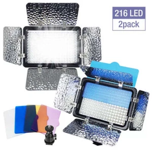 Video Light 216 LED Lamp Barndoor - Picture 1 of 7