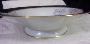 Legacy by Noritake 11″ Cobalt Blue & Gold Rim 11″ Round Footed Serving Bowl - Picture 1 of 10