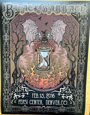 AUTHENTIC BLACK SABBATH AP POSTER Pepsi Center Denver Feb 15 2016 Ozzy Osbourne - Image 1 of 4