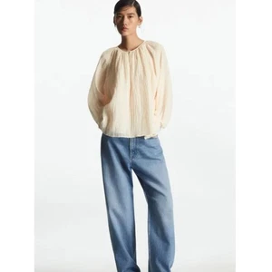 COS Puff Searsucker Blouse - Ivory 8 - Picture 1 of 7