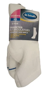 Dr. Scholls Diabetic & Circulatory Ladies  Crew Socks 7-12  New 6 pk - Picture 1 of 9