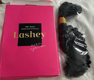 "Cabello trenzado humano Lashey #1B 16"" trenzas rizado rizado 100 g cabello humano a granel" - Imagen 1 de 4