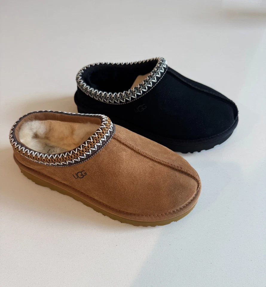 UGG Tasman II 1174470 Women's  Sheepskin Suede Slippers Slip On BLACK, CHESTNUT - Image 1 of 1