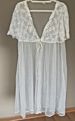 复古 60 年代 - 0 年代 SEARS SHEER CHIFFON ROBE 38/40 尺寸 L — 第 1/4 张图片