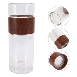Tea Cup Glass Teacup with Infuser Strainer Man Heat-resistant Bottle - Picture 1 of 12