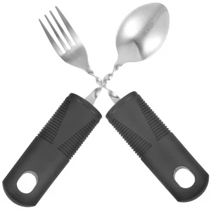 Tenedor y cuchara vajilla anti-vibración ancianos multifuncional asistencia personas mayores - Imagen 1 de 12