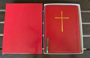 1982 Book of Common Prayer & Hymnal 1986 Printed Bonded Leather Red EUC Box - Picture 1 of 23