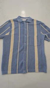Percival Adaman Breeze Shirt | Knitted Cotton | Heather Blue Size Small - Picture 1 of 5