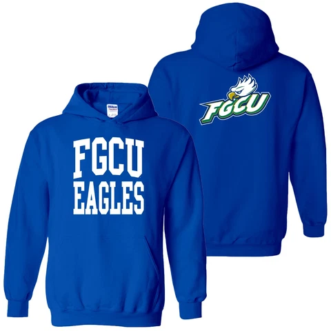 FGCU Eagles Front and Back Print Hoodie - Royal Cover