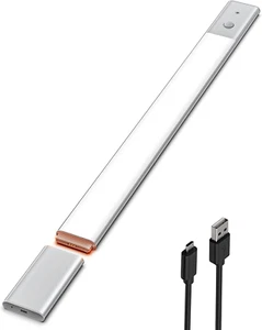 Under Cabinet Lighting Rechargeable 2200mAh 76 LED Motion Sensor Light 3 Color T - Picture 1 of 12