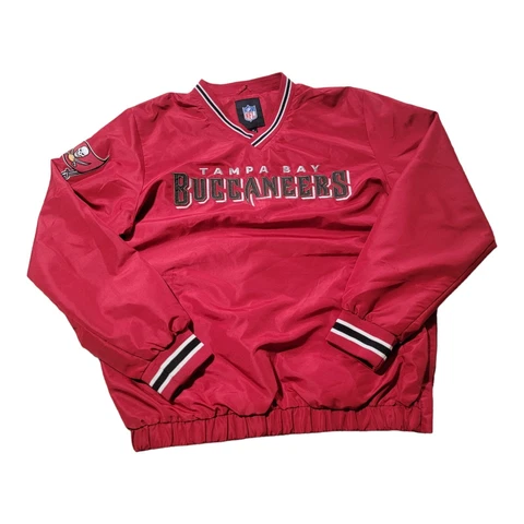 Tampa Bay Buccaneers Jacket Windbreaker Pullover Red Adult Size Medium NFL Cover