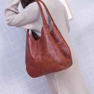 Women Soft Leather Bag Shoulder Bag Large Capacity Ladies Handbags - Picture 1 of 15