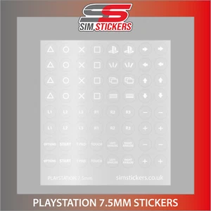 Pegatinas PlayStation redondas transparentes de 7,5 mm para rueda de simulador/caja de botones/controlador - Imagen 1 de 2