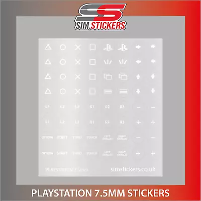 CLEAR 7.5mm Round PlayStation Stickers for Simulator Wheel/Button Box/Controller - Image 1 of 2