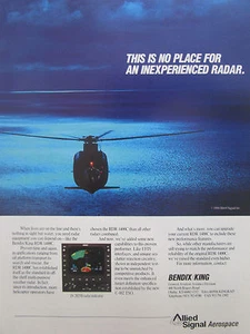 1991-1992 PUB ALLIED SIGNAL AEROSPACE BENDIX KING RDR 1400C WEATHER RADAR AD - Imagen 1 de 1