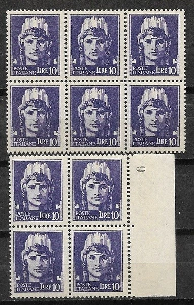 ITALY Sc 228 Bl 6 Sc 228 Bl 4 BORDER SHEET MINT NH VF See DESCRIPTION SCAN  - Image 1 of 1