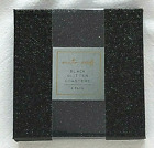 Black Glitter Coasters - 4-Pack - 10 x 10cm - Brand New