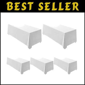 Elegant 5 Pack White 90x132 Inch Tablecloths for Stylish Dining Experiences - Picture 1 of 9
