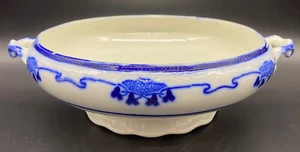 c1900 Grindley Lorne Flow Blue 9" Embossed Open Vegetable Bowl Shamrock Clover - Picture 1 of 5
