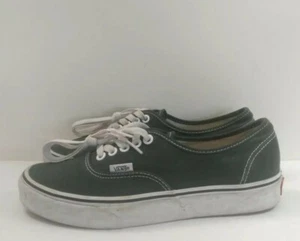 Vans Mens Canvas 721356 White with Green Sneakers Mens Size 7 Women Size 8.5 - Picture 1 of 11