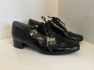 Gabor Olga Black Patent Leather Brogue Style Shoe in Size 4.5 - Picture 1 of 6
