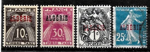 1924-1926 FRANCE  OVPRT   ALGERIA MH,USED VF - Picture 1 of 2