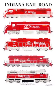 Póster de Indiana Rail Road 11""x17"" firmado por Andy Fletcher - Imagen 1 de 1