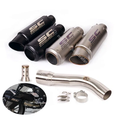 Slip for Yamaha FZ1 2006-2015 Exhaust Link Pipe Black Muffler Modified System - Image 1 of 4