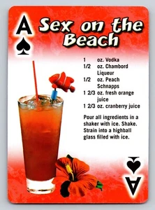 Tarjeta de intercambio sexo en la playa bebida cóctel receta as de picas tarjeta de juego - Imagen 1 de 2