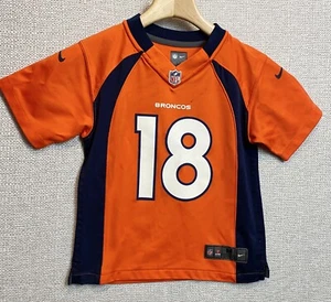 Nike Denver Broncos Jersey Peyton Manning 18 Size 5/6 Medium Orange Blue * Spots - Picture 1 of 12