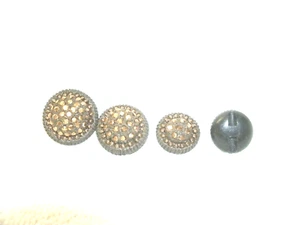 Vintage BUTTONS-- Bronze Metallic- [4 Piece Set]  Asst Sizes  Wood Back? - Picture 1 of 1