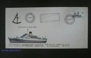 "Sudáfrica "BARCOS ~ ÚLTIMA SALIDA DEL CASTILLO DE WINDSOR" Cubierta de la sociedad de barcos 1977 - Imagen 1 de 7
