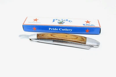 Maquinilla de afeitar recta Pride Cutlery P-20723 mango liso de madera de rosa quirúrgica alemana St. Foto 1 de 4