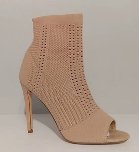 NEW!! Cape Robbin Elnora Beige Peep Toe Booties 5" Heels Size 9M US 39M EUR - Picture 1 of 3