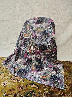 Fabricación bohemia india color negro manera costura a mano kantha cama se extiende Foto 1 de 4