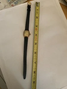 Correa de reloj para mujer - negra - piel de becerro genuina - con reloj - Imagen 1 de 4