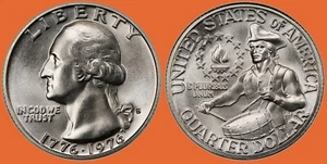 1976 S Washington Quarter ~ Mint State BU UNC 40% Silver ~ 25c US ~ Bicentennial - Picture 1 of 1