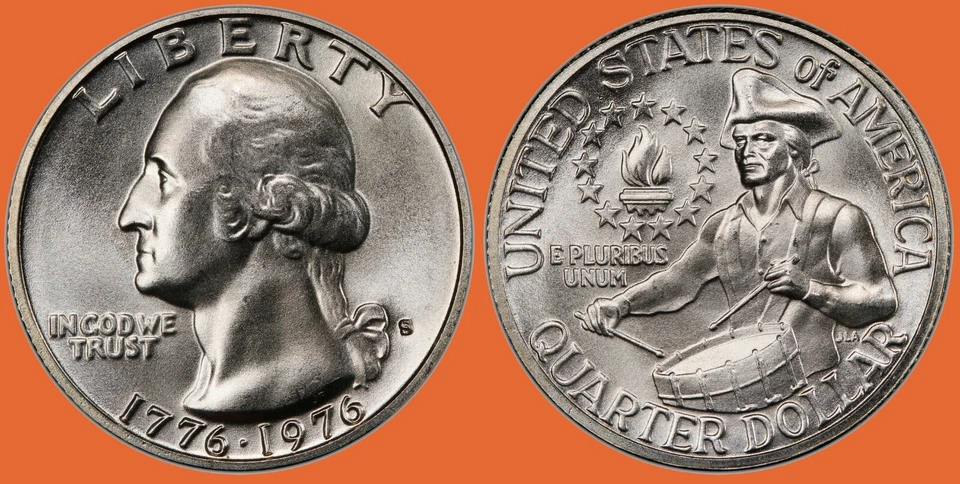 1976 S Washington Quarter ~ Mint State BU UNC 40% Silver ~ 25c US ~ Bicentennial - Image 1 of 1