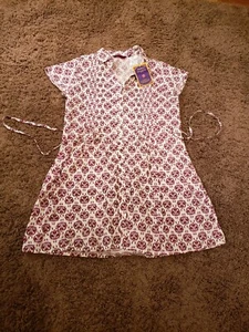 NWT SRISHTI Dress Size S Small Red/ Burgundy/ Ivory Boho India Floral Print NEW - Foto 1 di 11