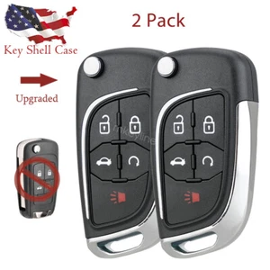 2 Upgraded Remote Key Fob Shell For Chevy 2010-16 Camaro Cruze Equinox Malibu 5B - Picture 1 of 8