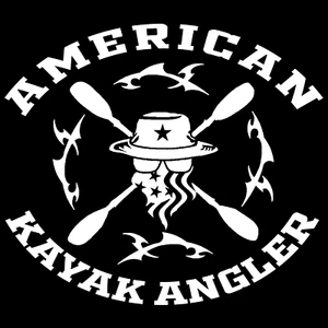 American Kayak Angler PHANTOM CROSSED fishing decal sticker 6"w 4 color choices - Picture 1 of 10