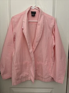 VTG EUC MALU MALU Pink 2 pockets Light Weight Open Blazer Jacket Size Large - Picture 1 of 8