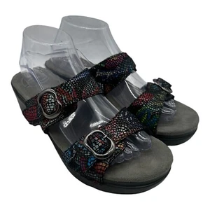 Dansko Sophie Sandals Womens EU 40 US 9.5 Colorful Stained Glass Leather Slip On - Picture 1 of 11