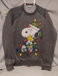 Peanuts Snoopy and Woodstock Christmas Hug Girls Oversized Sweatshirt Size Med. - Picture 1 of 5