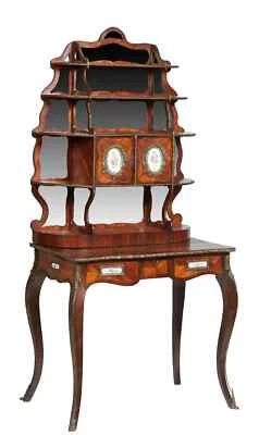 Secretario, francés Luis XV estilo incrustado Ormolu montado, Kingwood, ¡principios del siglo XX!! Foto 1 de 4